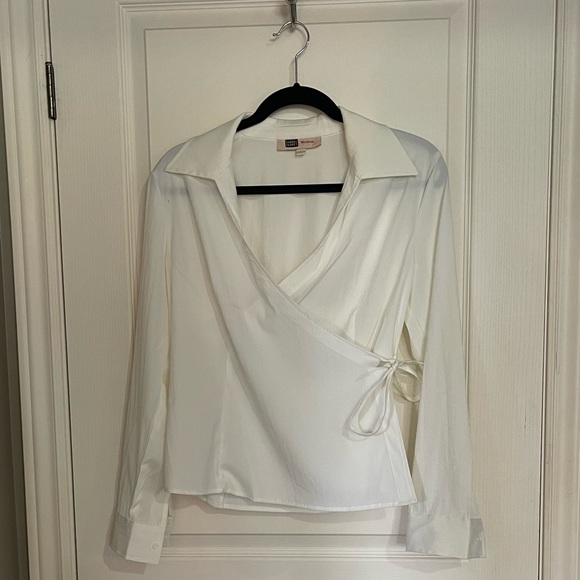 White polyester blouse ( Faded Glory ) Large - Picture 2 of 2